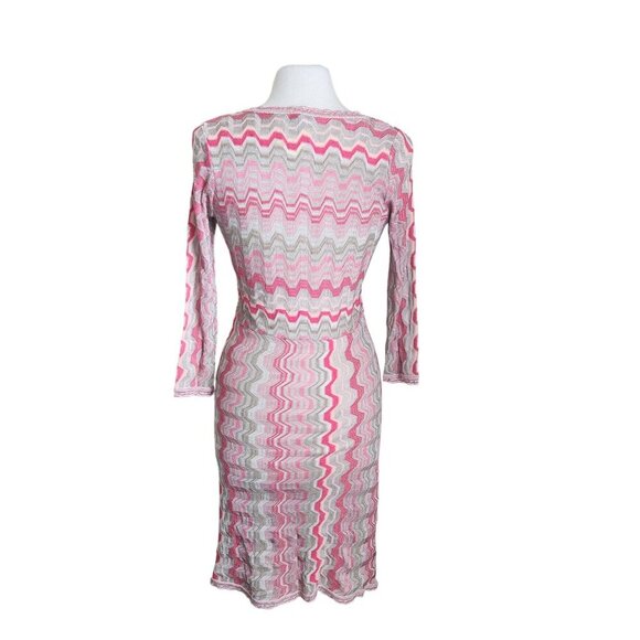INC International Concepts 60s Retro Knit Gypsy Hippie Dress Women's M Pink - Picture 4 of 14